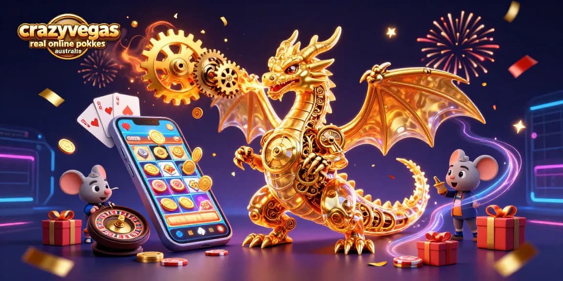Spin for real rewards with crazyvegas real online pokies australia, showcasing vibrant slot game elements.