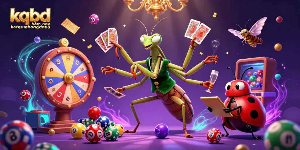 KQBD hôm nay ketquabongda88 showcases a vibrant scene with 3D characters playing casino games, enhancing excitement with colorful elements and dynamic action.