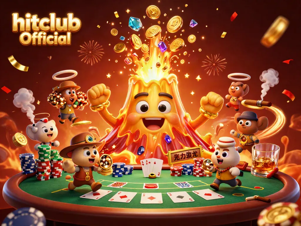 Experience winning thrills at hitclub Official with a dynamic casino-themed scene full of excitement and treasure.